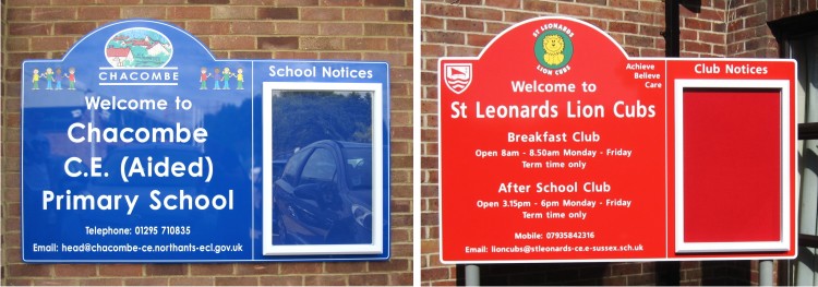 Single Superior External Lockable School Notice Board